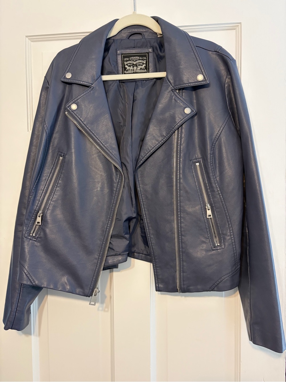 Levi's Women's Navy Faux Leather Biker Jacket